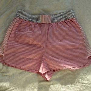 zara striped shorts